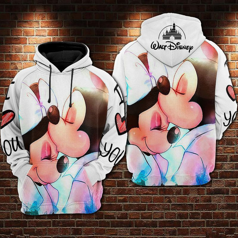 Mickey And Minnie Over Print 3d Hoodie Zip Hoodie