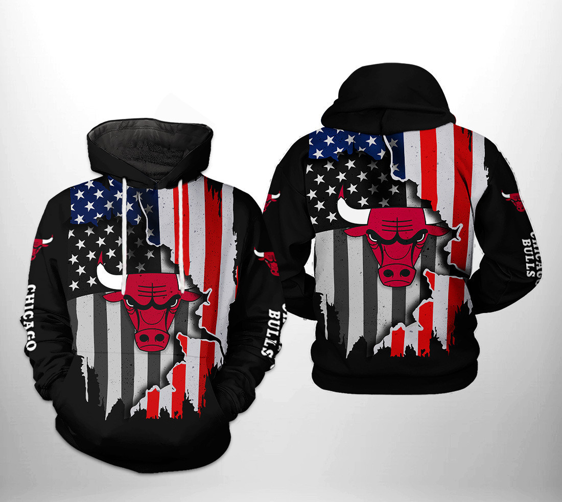Chicago Bulls US Flag Team 3D All Over Print Hoodie & Zip Hoodie