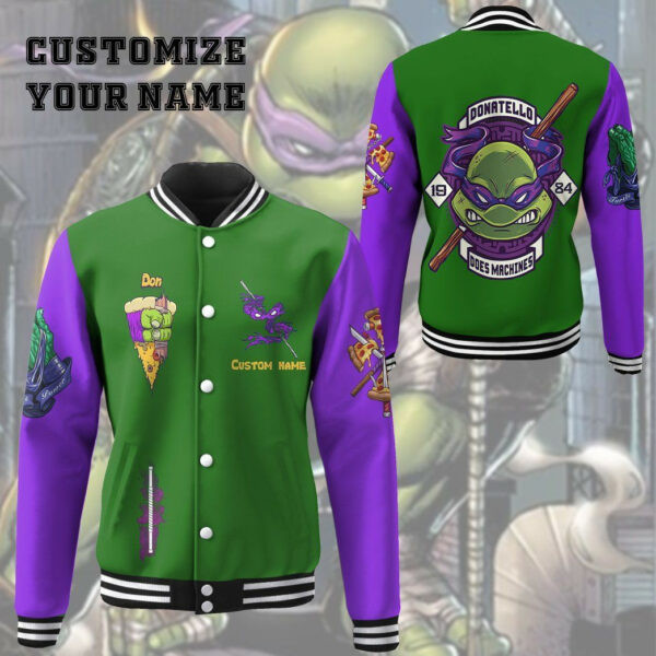 Gearhumans 3d Donatello Tmnt Don Donnie Cosplay Custom Baseball Jacket 32, Gift Lover Baseball Jacket 150