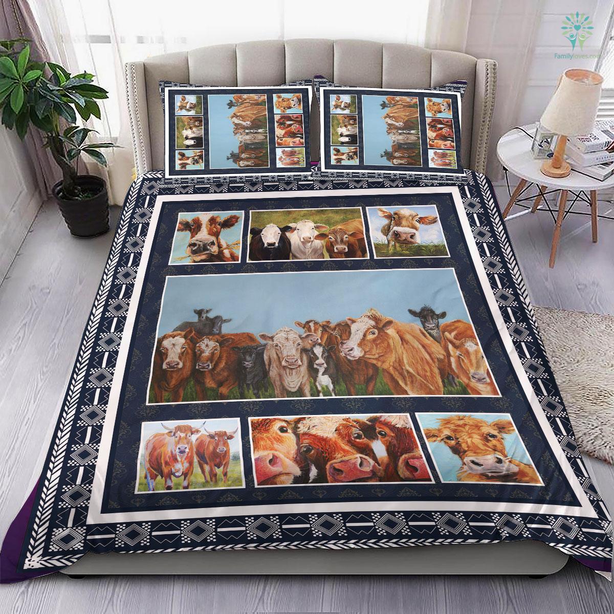 Cow Bedding Set Farming Cow Graphic Pattern Duvet Covers Black