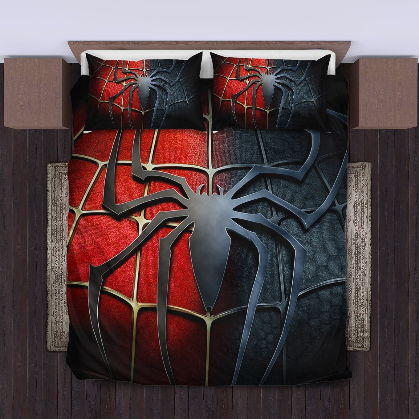 Spiderman Bedding Set MV Spiderman Venom Half Side Duvet Covers Black