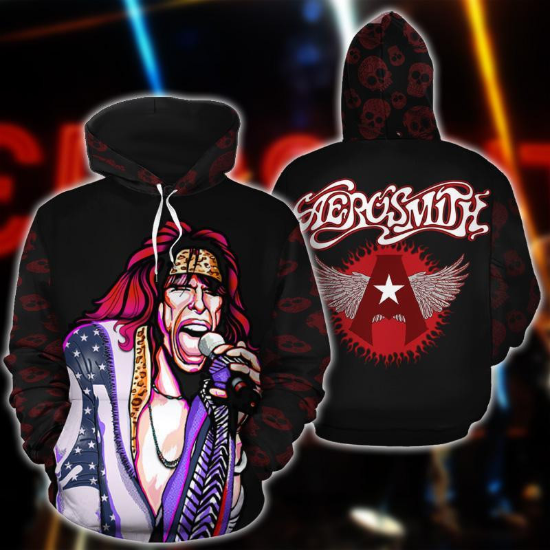 Steven Tyler Aerosmith Band All Over Print Hoodie