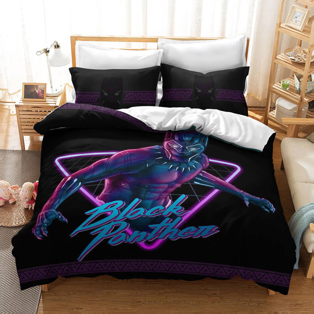 Black Panther Bedding Set MV Black Panther Superhero Pose Duvet Covers