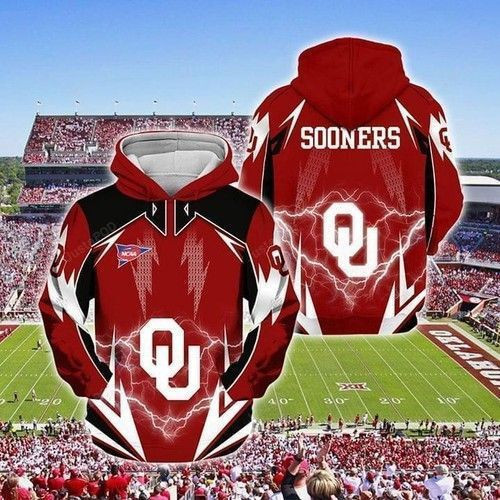 Oklahoma Sooners Football 3D All Over Print Hoodie & Zip Hoodie