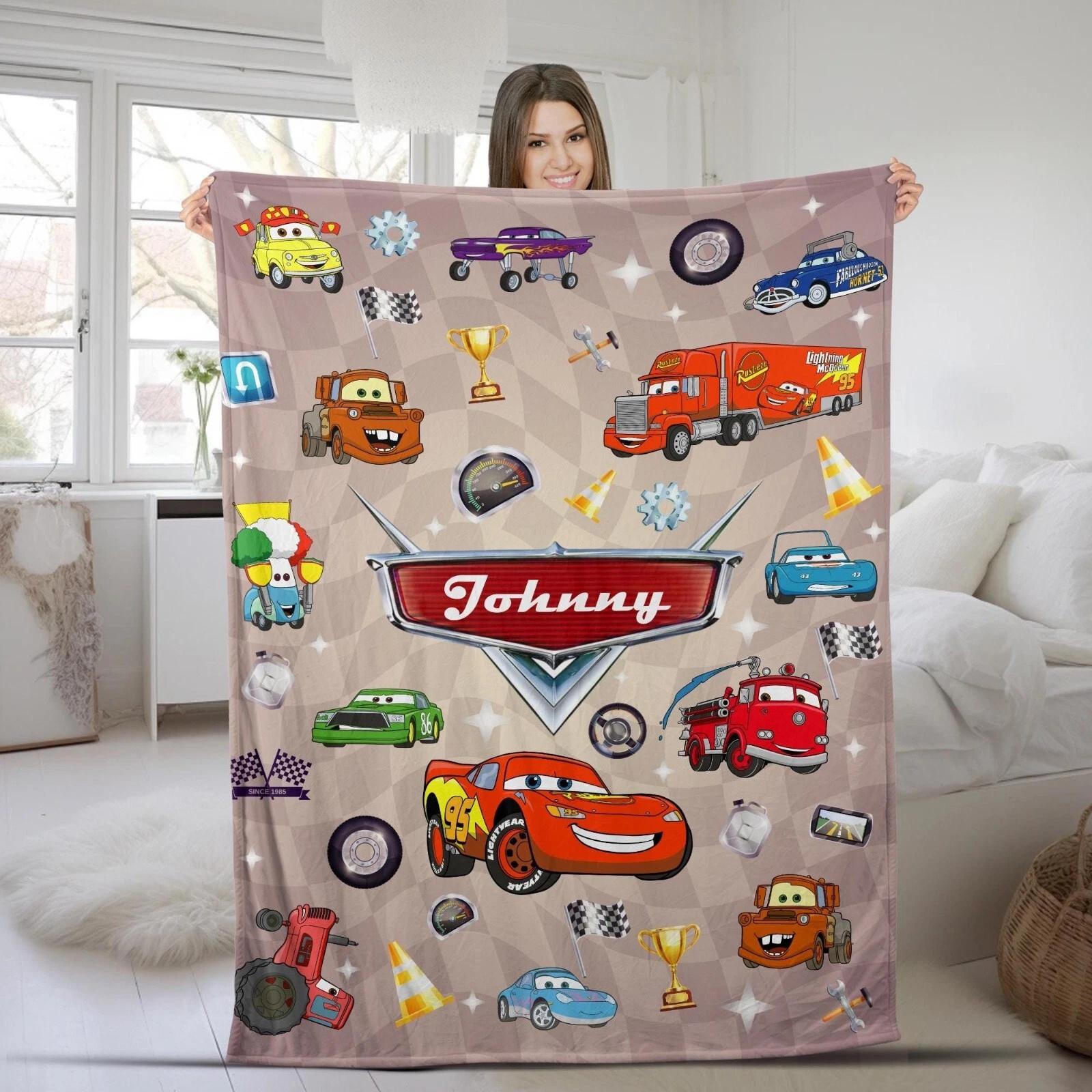 Personalization Cars Lightning McQueen Fleece Sherpa Blanket