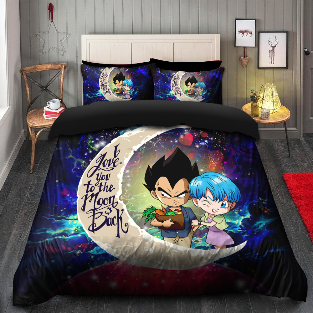 Dragon Ball Bedding Set Vegeta And Bulma Love You To The Moon Duvet Covers