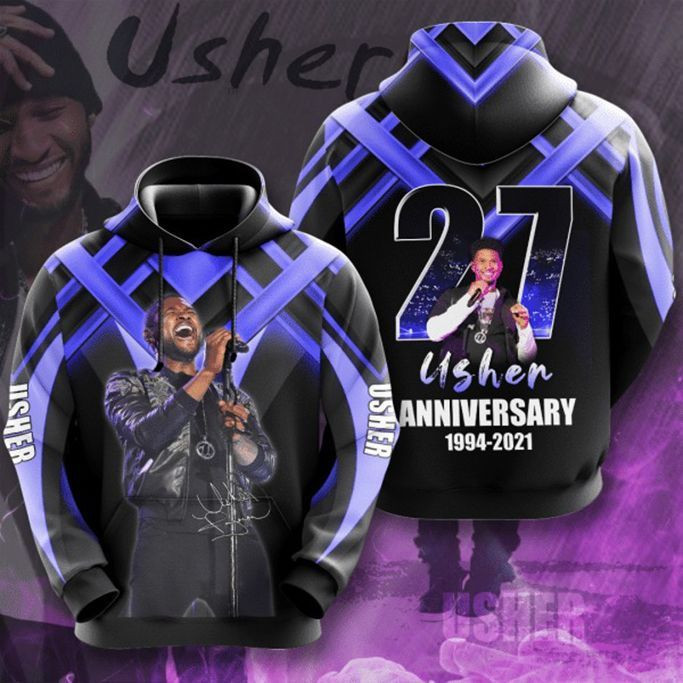 Usher Rnb Signature Design Gift For Fan Custom 3d Hoodie All Over Printed Hoodie