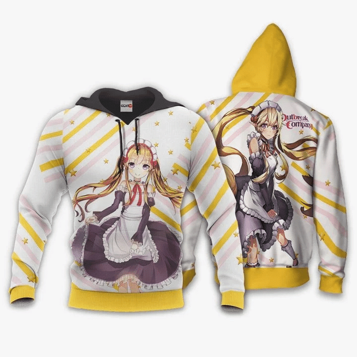 Myucel Foaran Light Novel Outbreak Company Moeru Shinryakusha 3d Hoodie Zip Hoodie