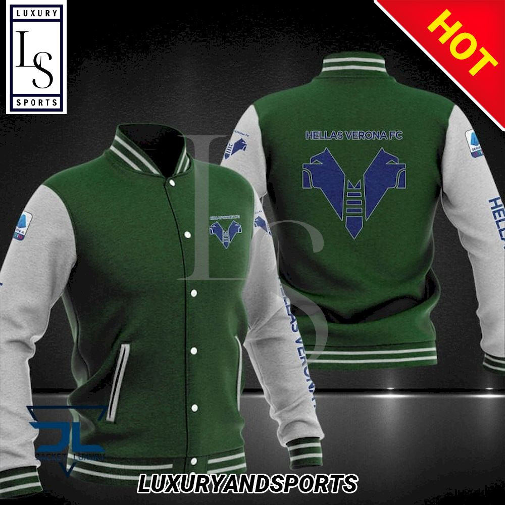 Hellas Verona FC Dark Green White Baseball Jacket