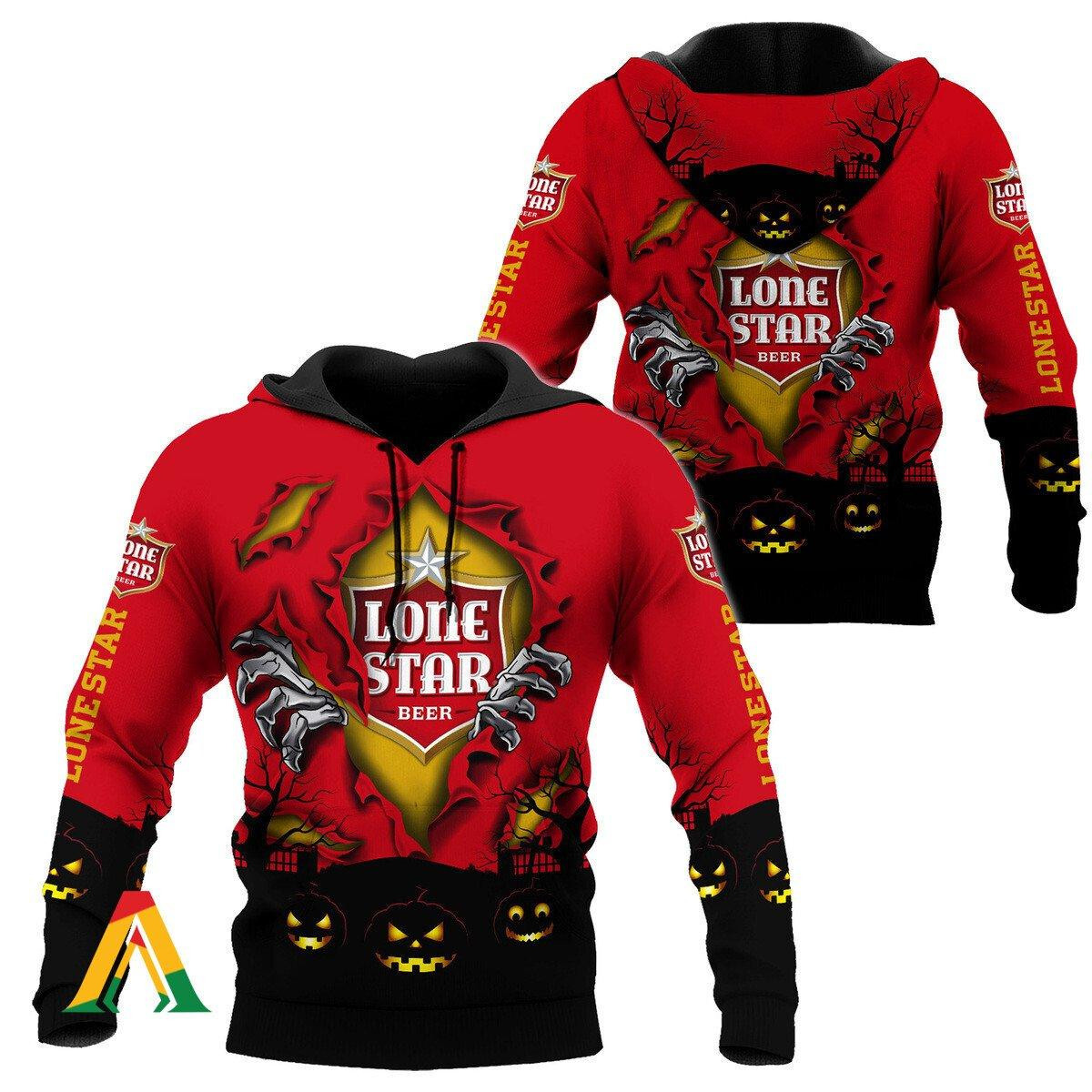 Scary Night Halloween Lone Star Beer Hoodie & Zip Hoodie