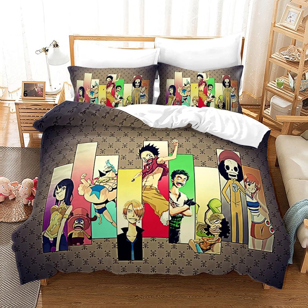 One Piece Bedding Set One Pieace Characters Jolly Roger Pattern Duvet Covers