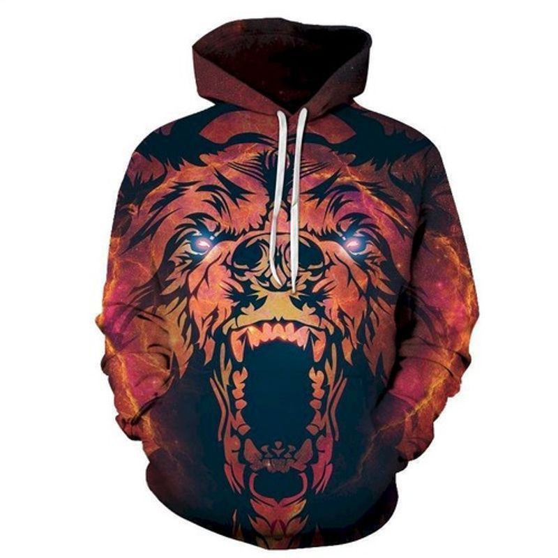 Laser Eyed Red Tiger 3d Hoodie