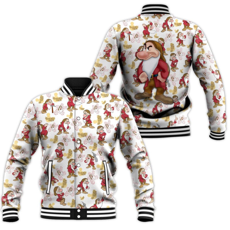 Shades Of Grumpy Pattern Baseball Jacket
