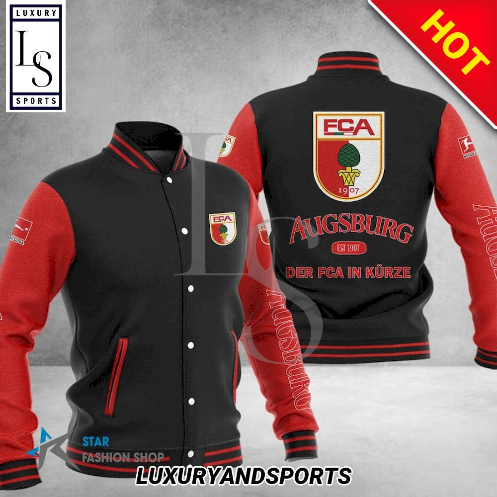 FC Augsburg Black Red Baseball Jacket