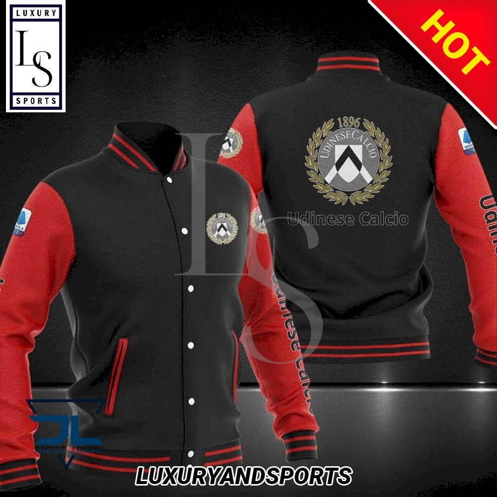 Udinese Calcio Black Red Baseball Jacket