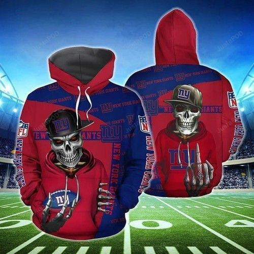 New York Giants Hiphop Skeleton 3D All Over Print Hoodie & Zip Hoodie