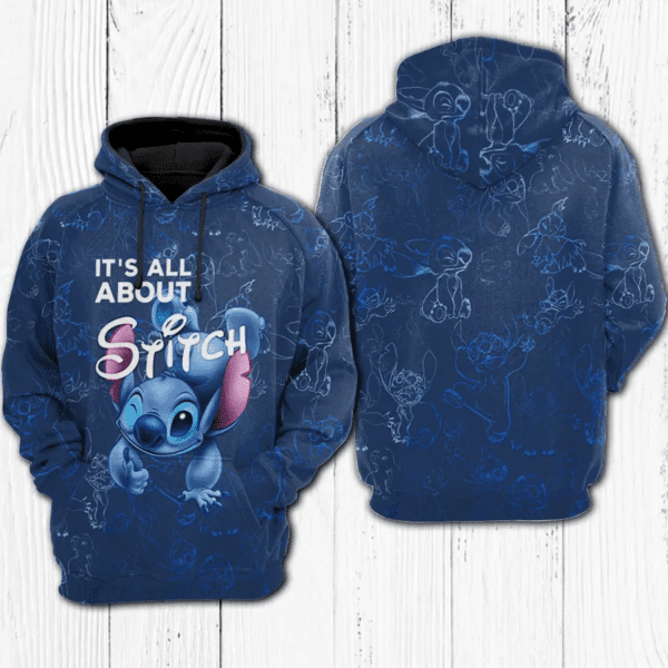 It's All About Stitch And Lilo Ohana 498 Cartoon Graphic Outfits Aop Hoodie 216