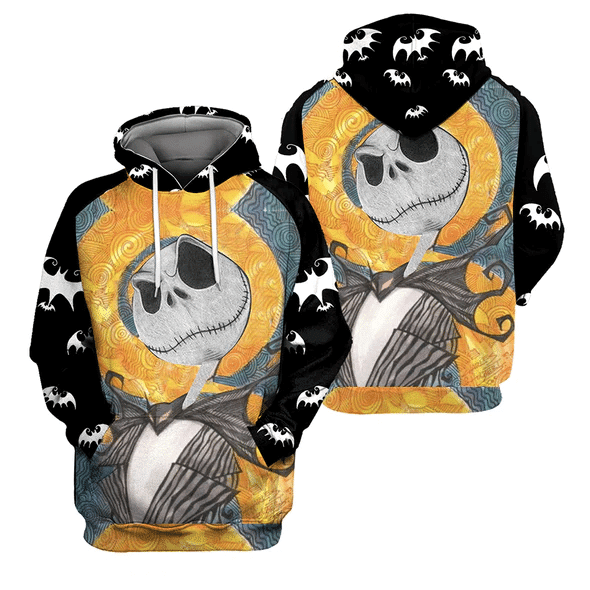 Jack Skellington The Nightmare Before Christmas 79 Cartoon Graphic Outfits Aop Hoodie, Zip Hoodie 485