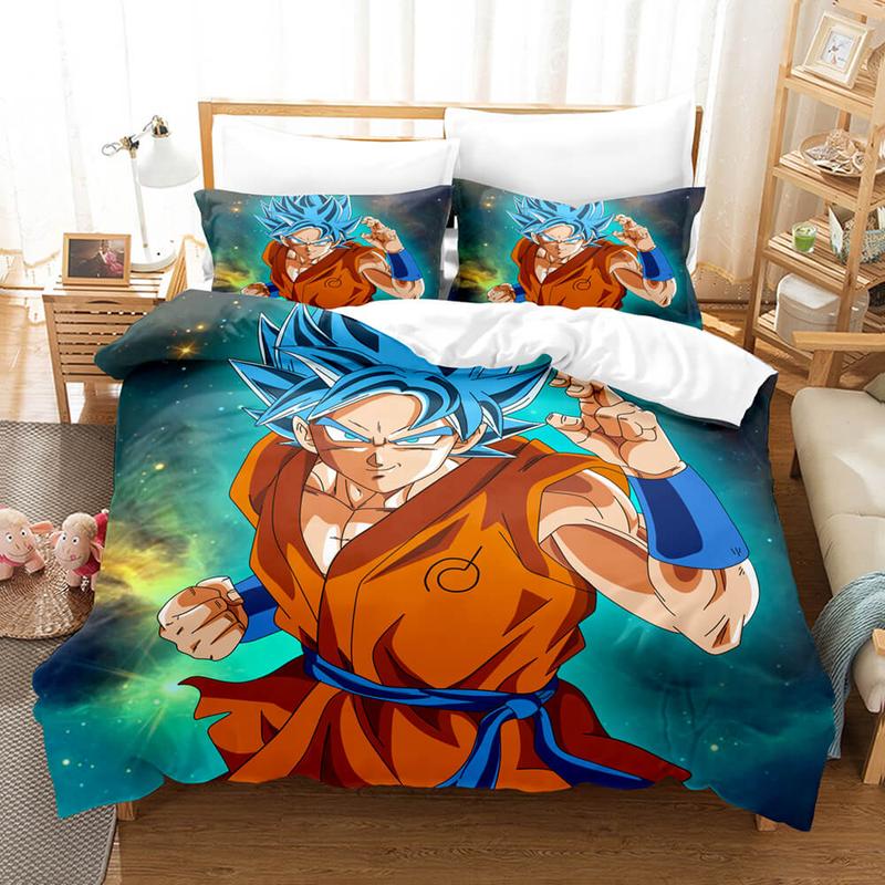 Dragon Ball Bedding Set Dragon Ball Son Goku Fighting Pose Duvet Covers