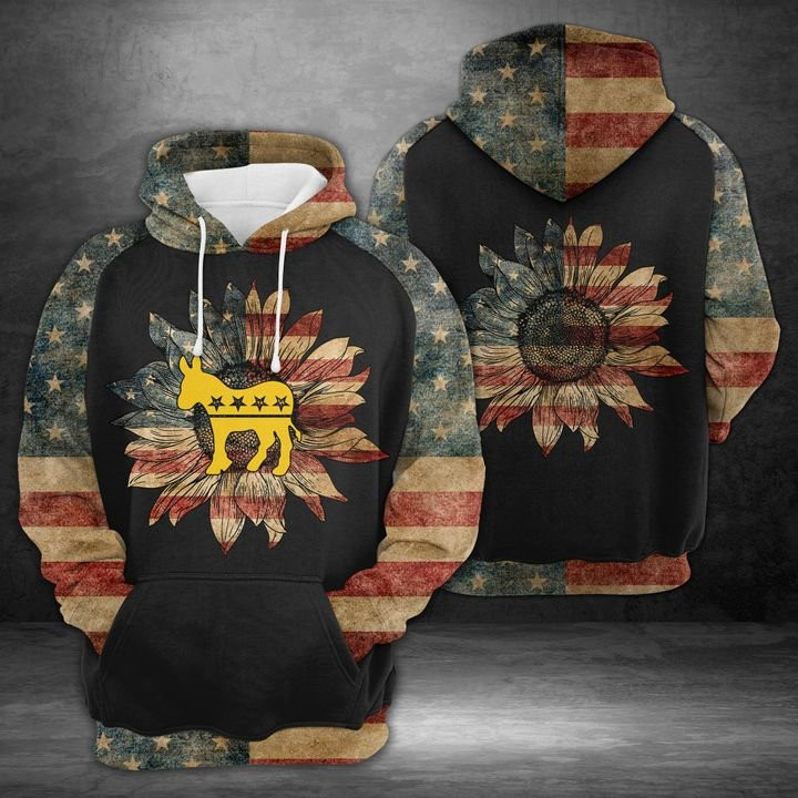 Donkey Side American Flag 3D All Over Print Hoodie & Zip Hoodie