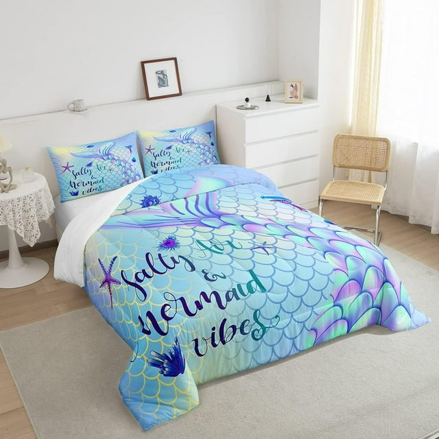 Mermaid Bedding Set Salty Air And Mermaid Vibes Duvet Covers