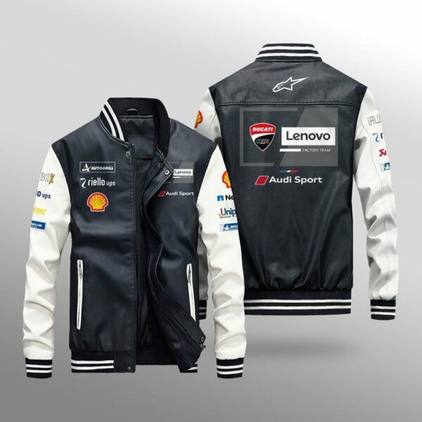 Motogp Ducati Lenovo Team Leather Bomber Jacket 79