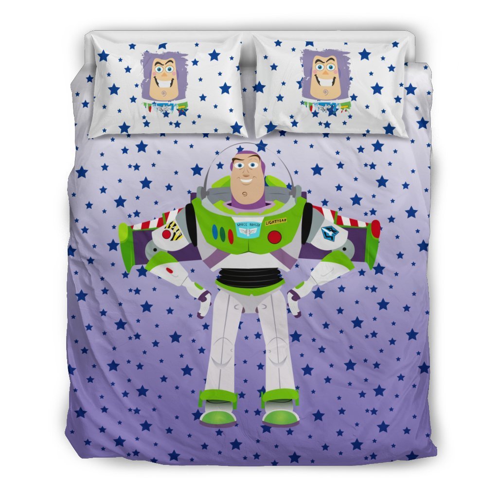 Toy Story Bedding Set DN Toy Story Buzz Lightyear Star Pattern Duvet Covers White
