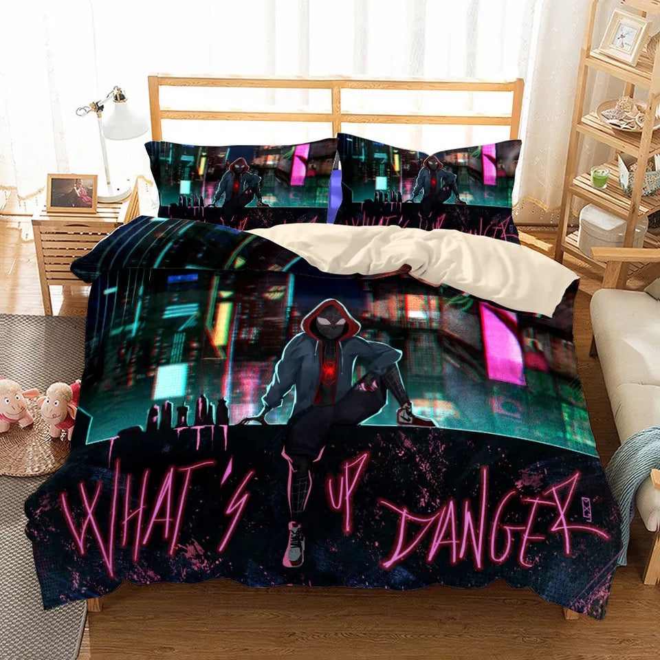 Spiderman Bedding Set MV Miles Morales What’s Up Danger Duvet Covers