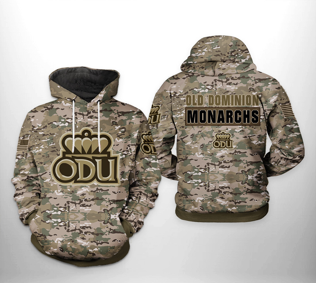 Old Dominion Monarchs Camo Veteran 3D All Over Print Hoodie & Zip Hoodie