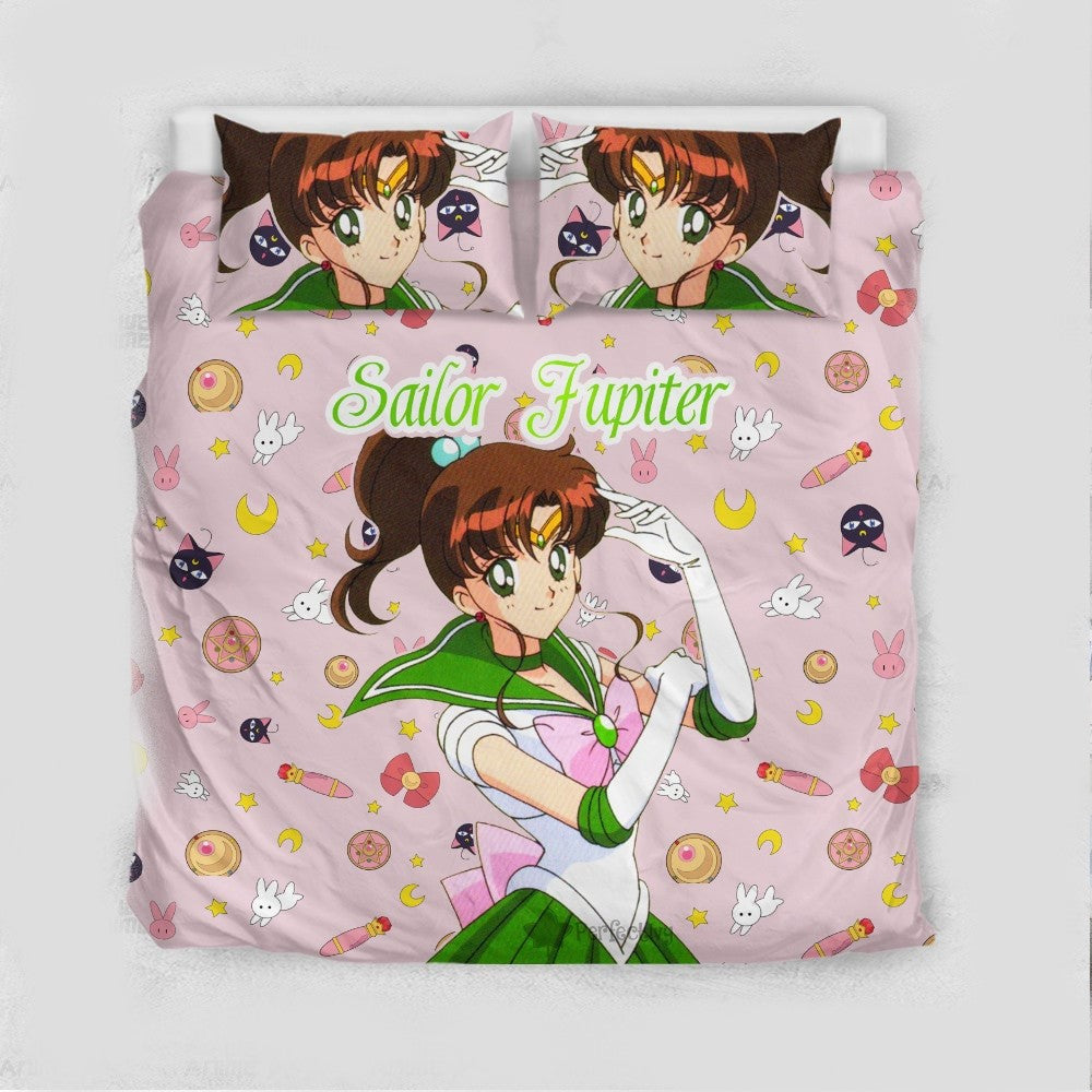 Sailor Moon Bedding Set Sailor Jupiter Cute Items Pattern Duvet Covers