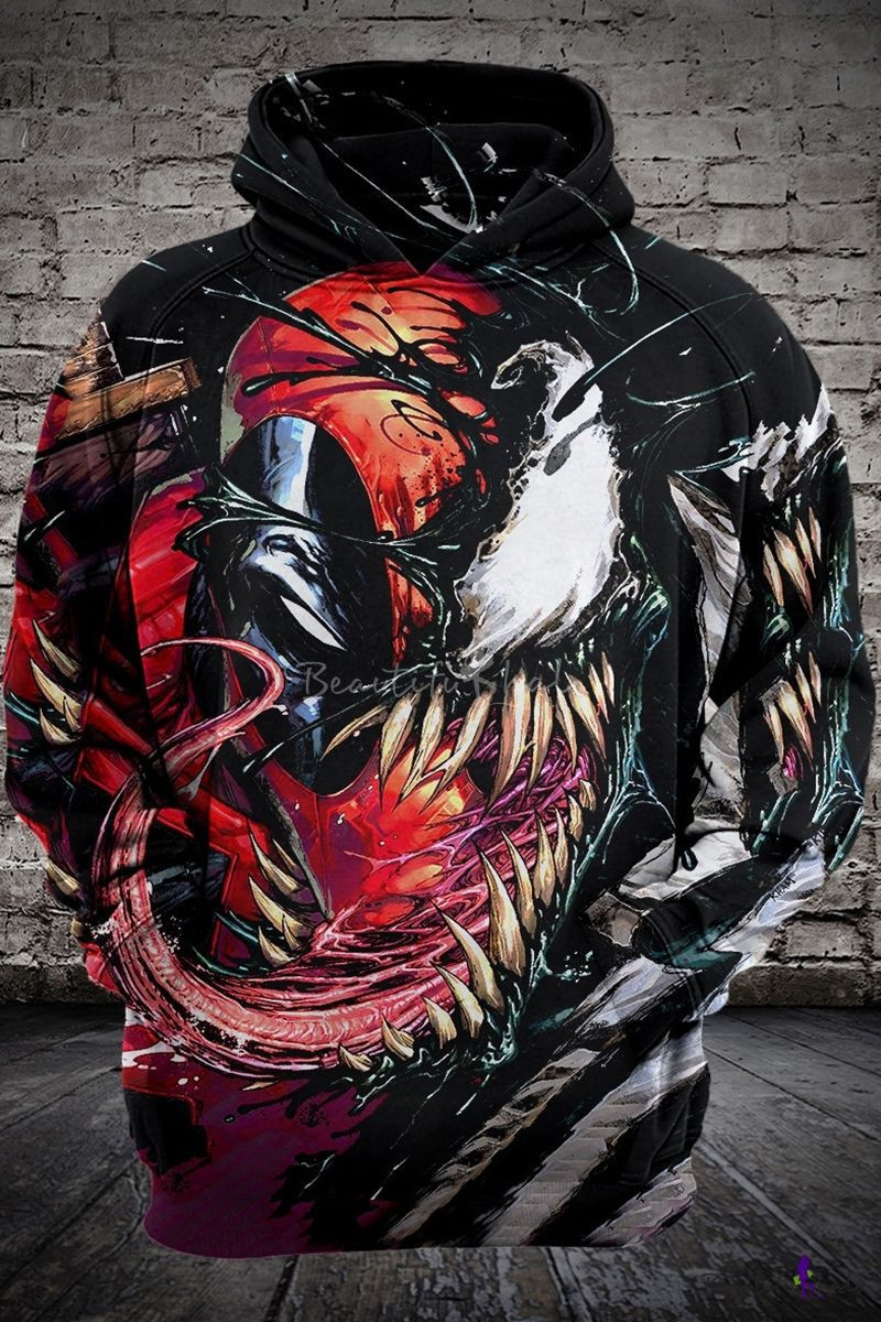 Deadpool & Venom Hoodie 3d
