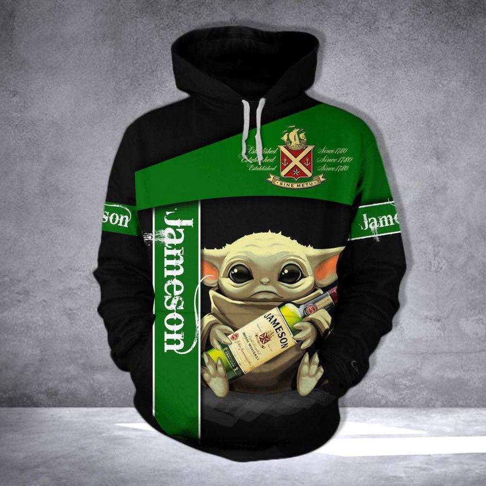 JAMESON BABY YODA 3D All Over Print Hoodie & Zip Hoodie