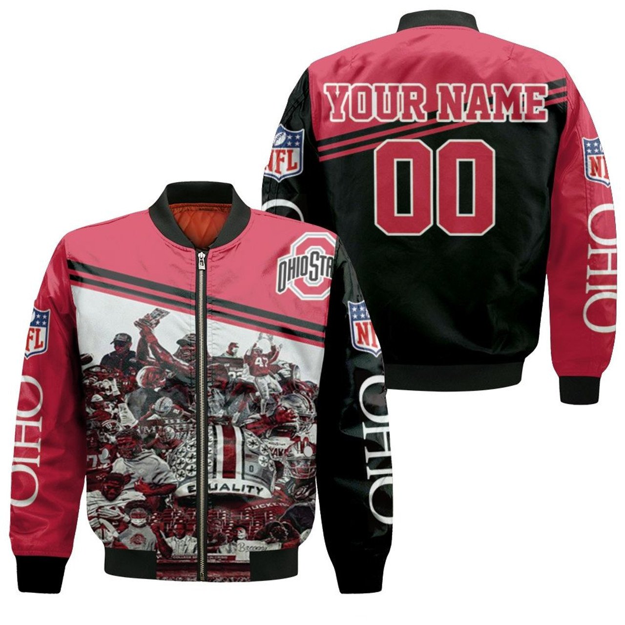 Ohio State Buckeyes Custom Name Number Champions 2021 Bomber Jacket