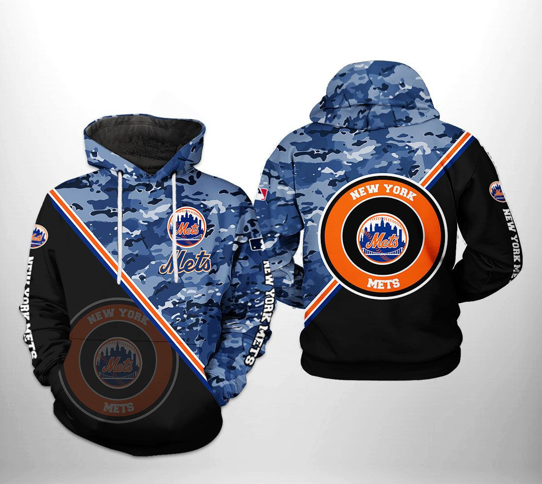 New York Mets MLB Camo Team 3D All Over Print Hoodie & Zip Hoodie