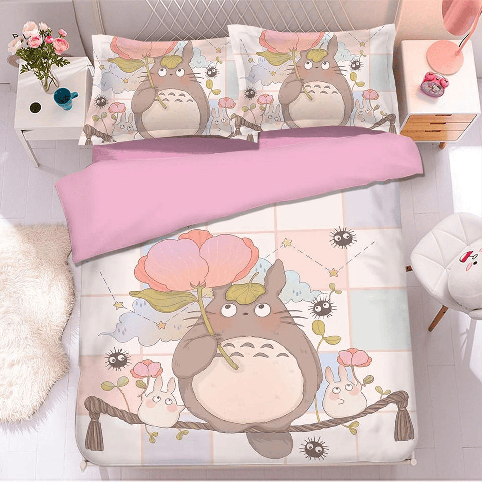 SGhibli Bedding Set My Neighbor Totoro Cute Chibi Duvet Covers