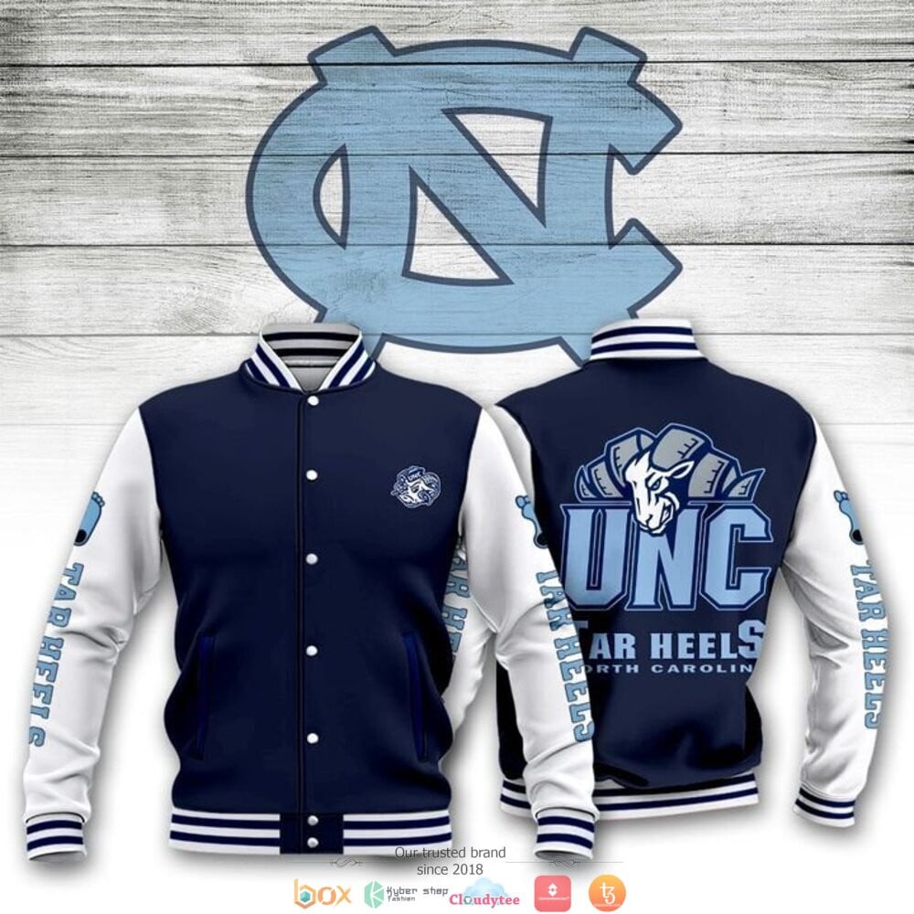 North Carolina Tar Heels Dark Blue White Baseball Jacket