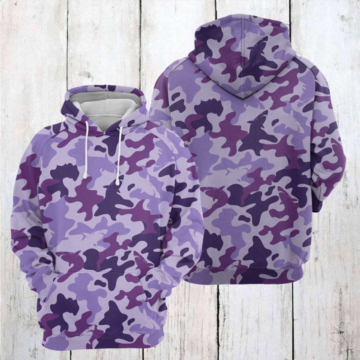 Shark Nermal Camo 3D All Over Print Hoodie & Zip Hoodie