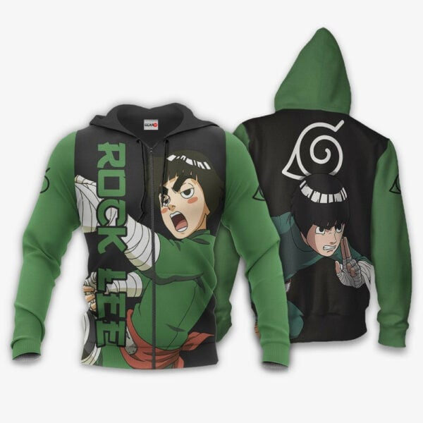 Rock Lee Naruto Anime 3k370 Cartoon 3d Hoodie Zip Hoodie 2309