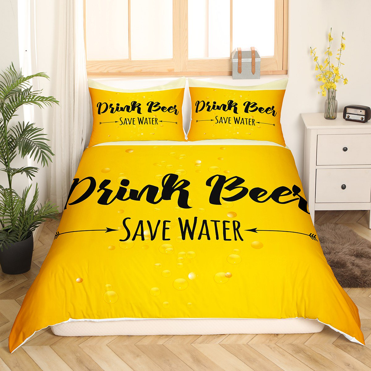Beer Bedding Set Drink Beer Save Water Duvet Covers
