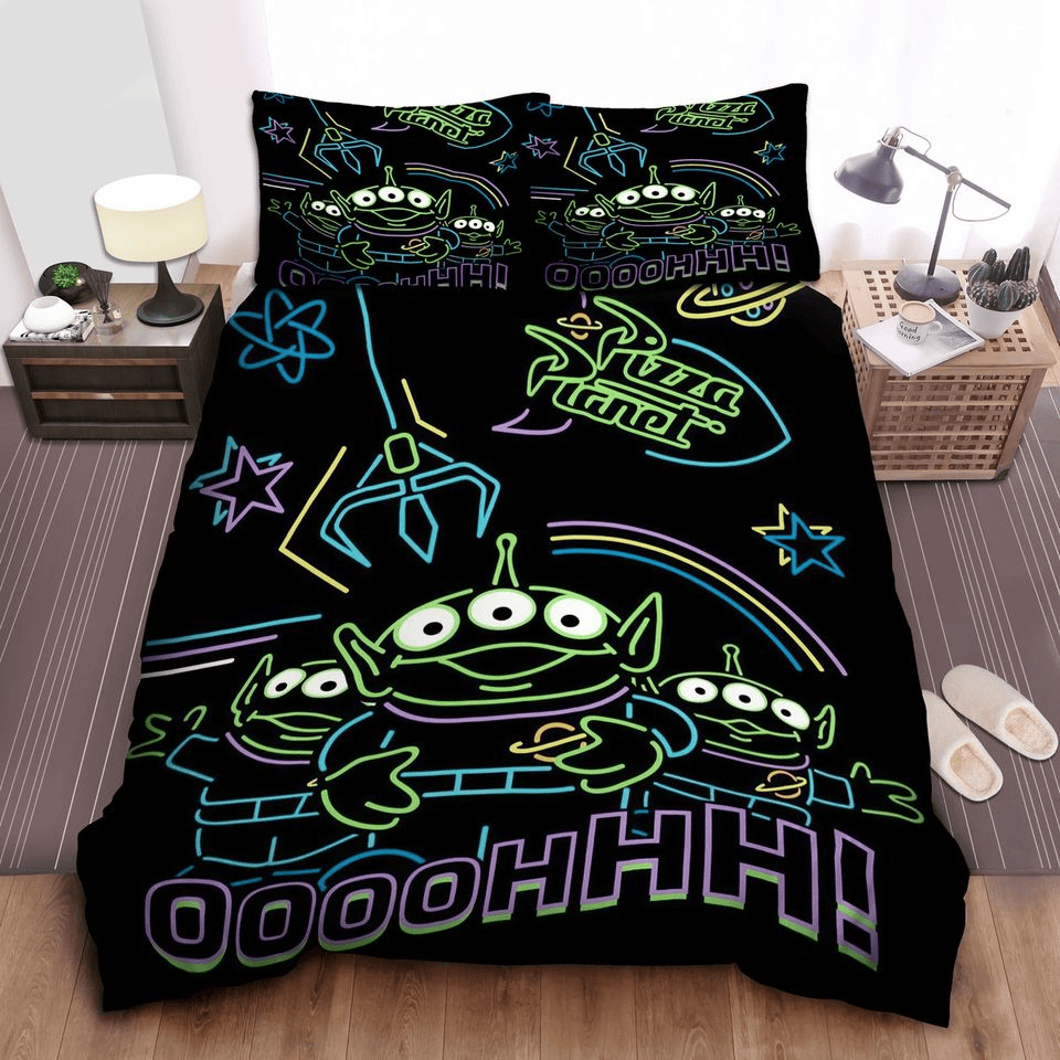 Toy Story Bedding Set DN Neon Squeeze Toy Aliens In Pizza Planet Duvet Covers