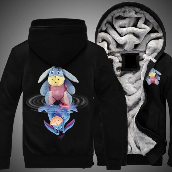 Stuffed Eeyore And Eeyore, Winnie The Pooh Print 3d Hoodie Fleece Zip Hoodie 1815