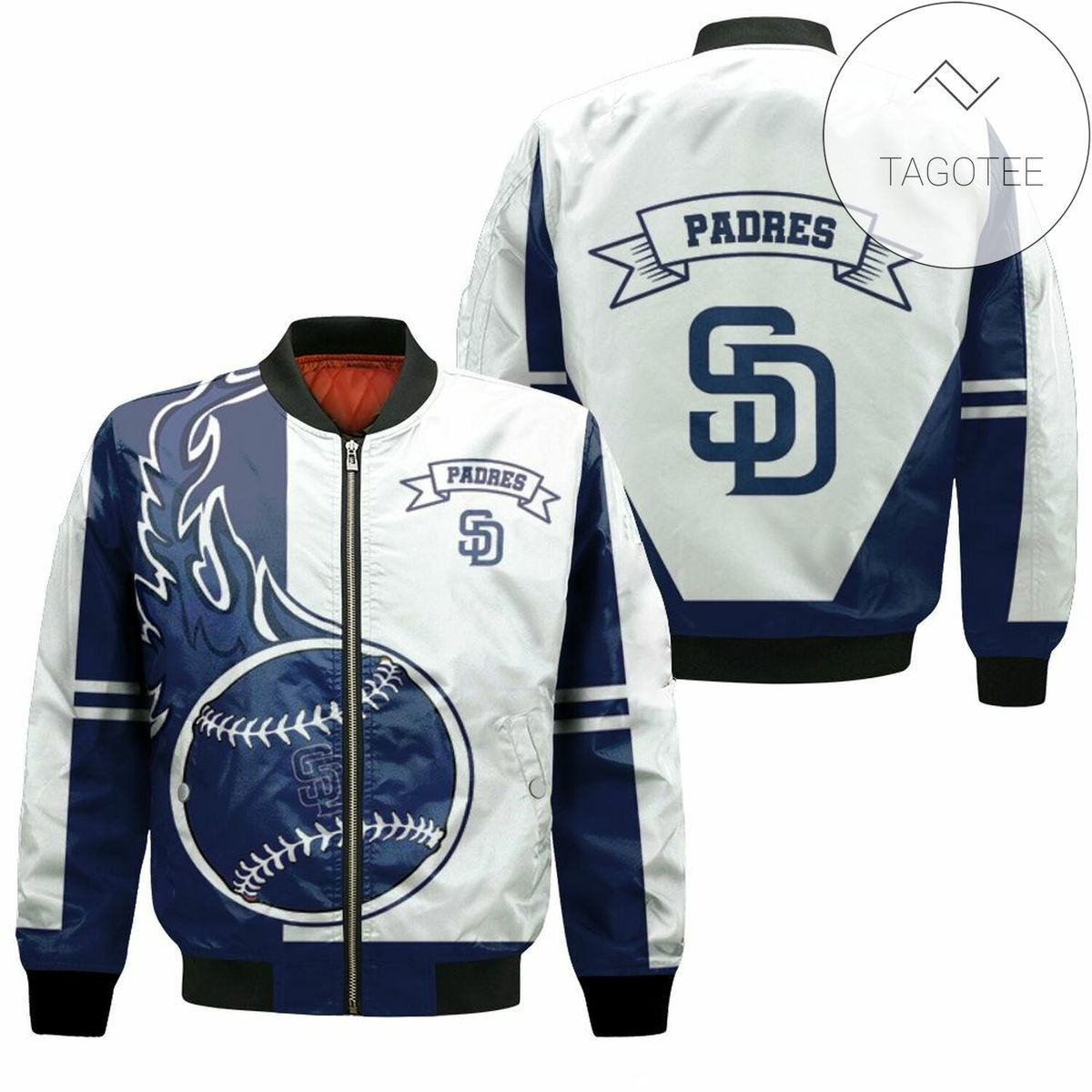 San Diego Padres White Bomber Jacket