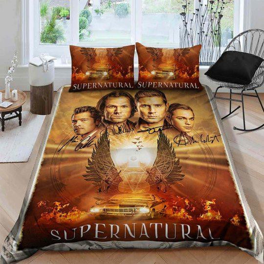 Supernatural Bedding Set Supernatural Symbol Characters Car Duvet Covers