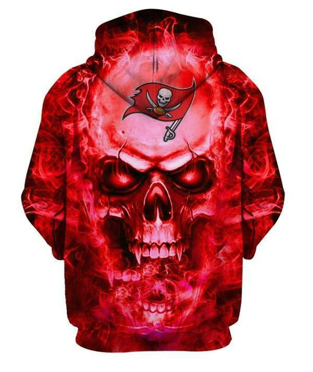 Tampa Bay Buccaneers Football Skull 3D All Over Print Hoodie & Zip Hoodie