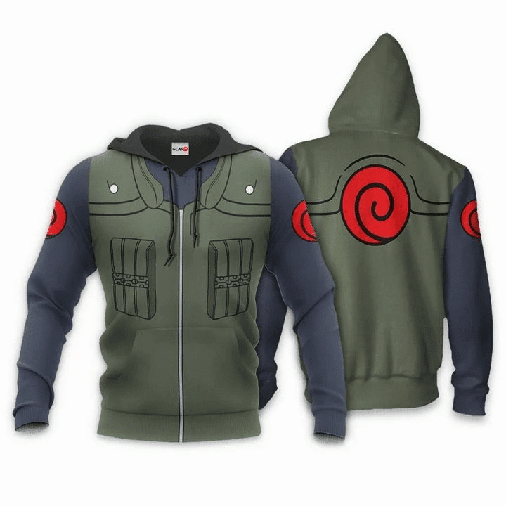 Kakashi Military Naruto 3d Hoodie Zip Hoodie