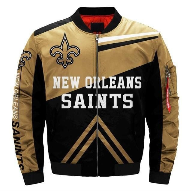 New Orleans Saints Black Golden Arrow Bomber Jacket