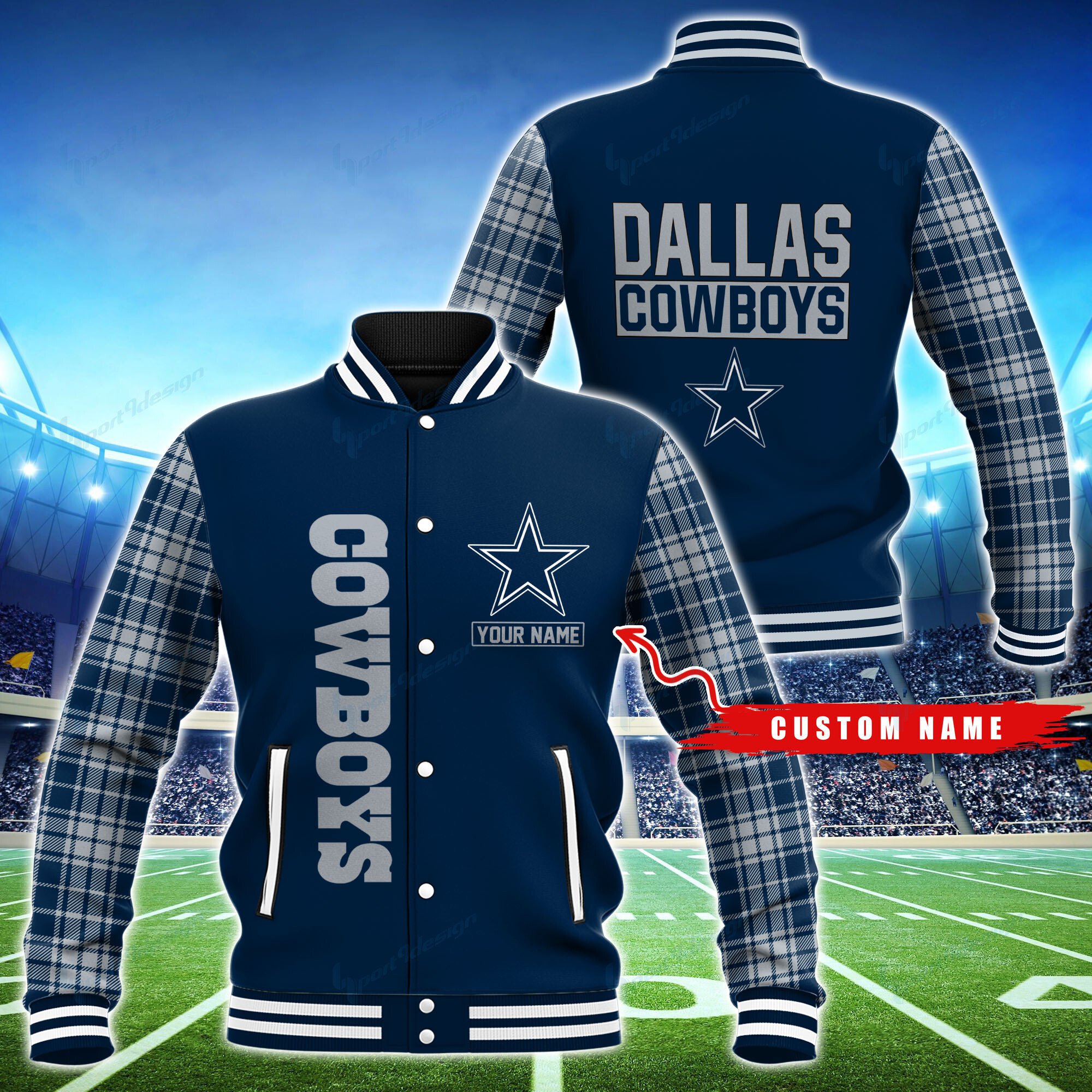 Cowboys Personalized Baseball Jacket BG41