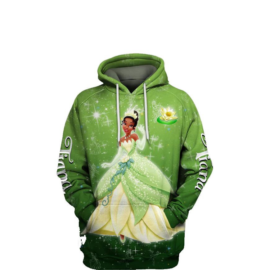Princess, Cute Princess Tiana, The Princess And The Frog All Over Print Hoodie