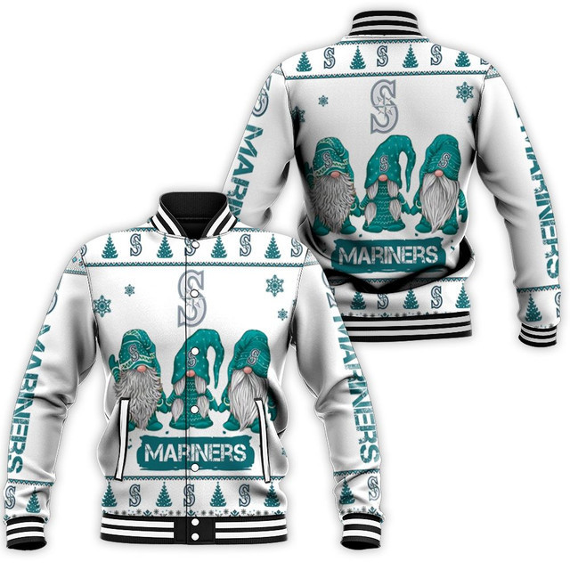 Seattle Mariners Christmas Gnomes Baseball Jacket