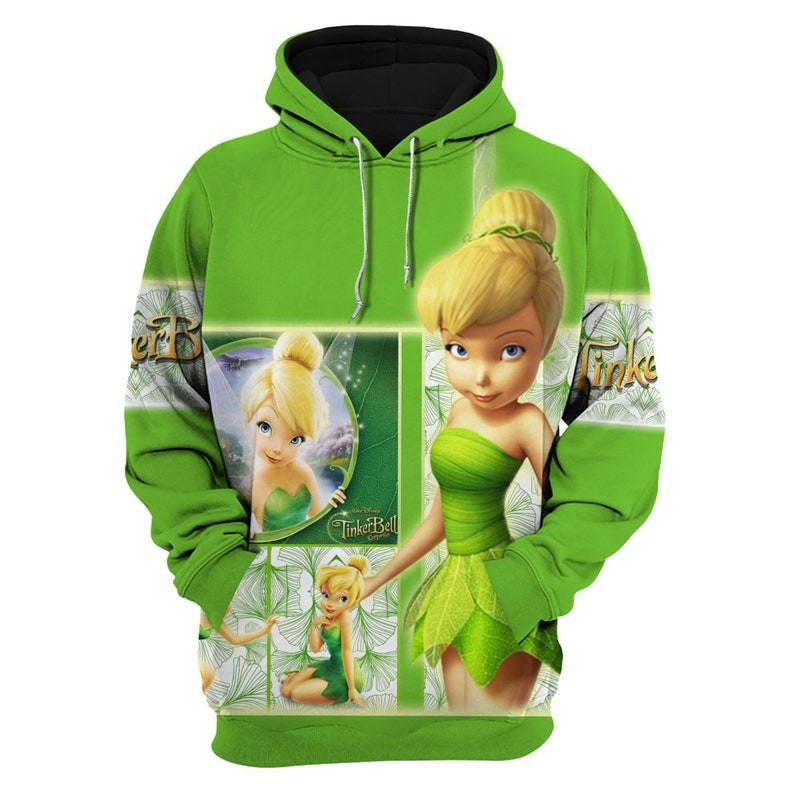 Fairies, Green Fairy Tinker Bell All Over Print Hoodie, Zip Hoodie